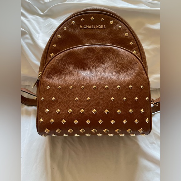 Michael Kors Handbags - Michael Kors Women's Abbey Medium‎ Studded Leather Backpack Brown